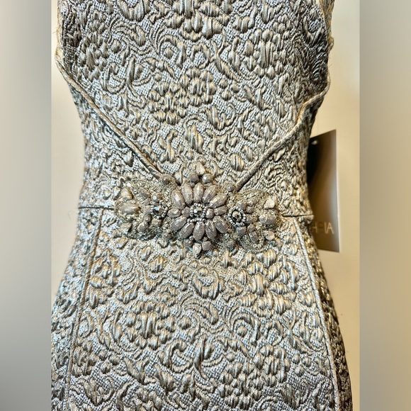 THEIA Metallic Brocade Dress - Picture 6 of 16
